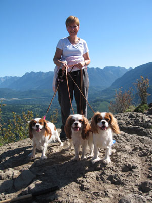 Judi and dogs at Rattlesnake Lake